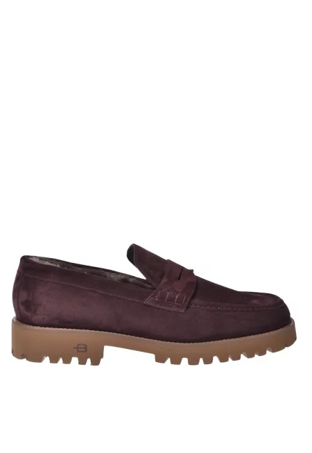 Велурени мокасини - Бордо