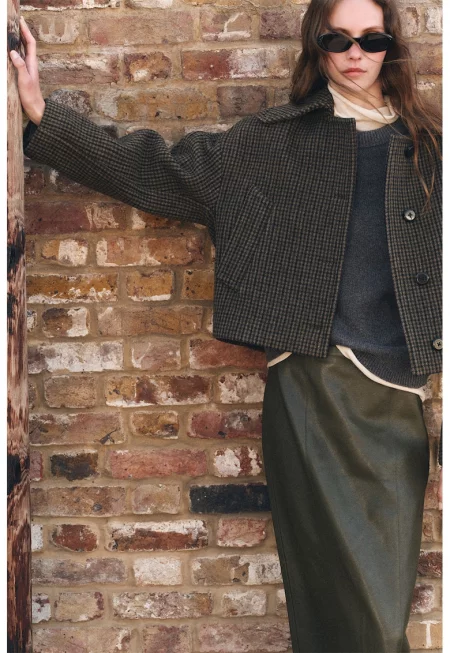 Яке с вълна с пепит