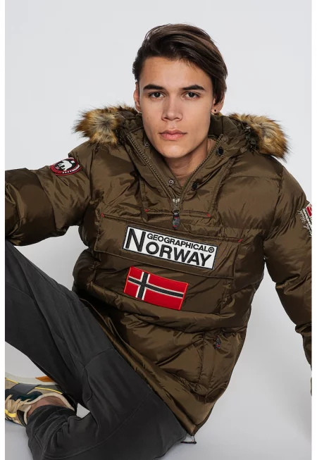 Зимно яке Bilboquet с качулка - без закопчаване - Каки