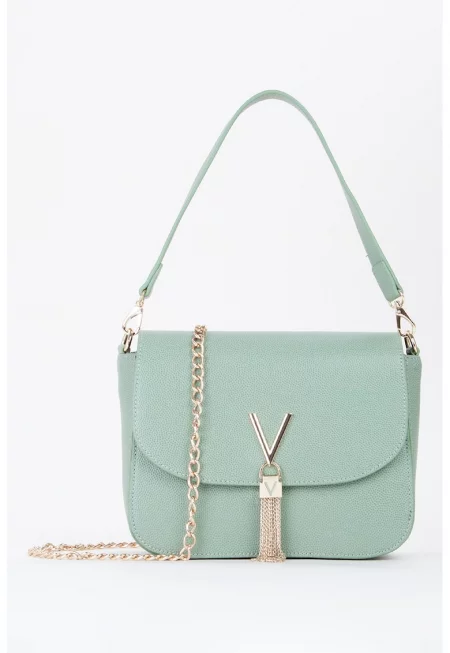 Чанта през рамо Divina от еко кожа - Бледозелен