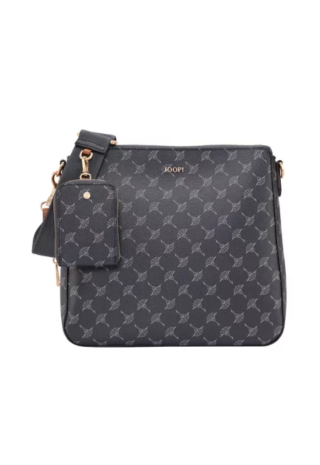 Чанта през рамо Jasmina от еко кожа с лого - Тъмносин