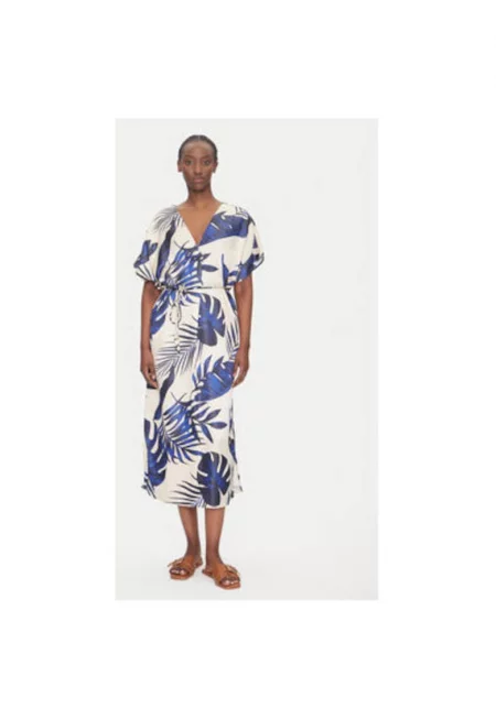 Дамска лятна рокля  10327430 - Вискоза/Полиестер - Бежов