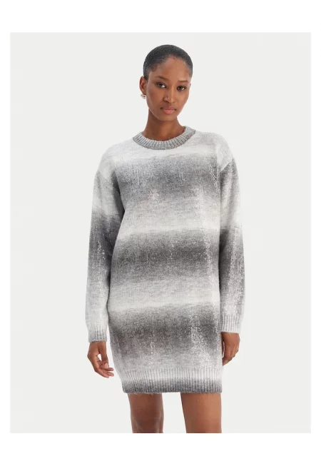 Дамска плетена рокля  сив -