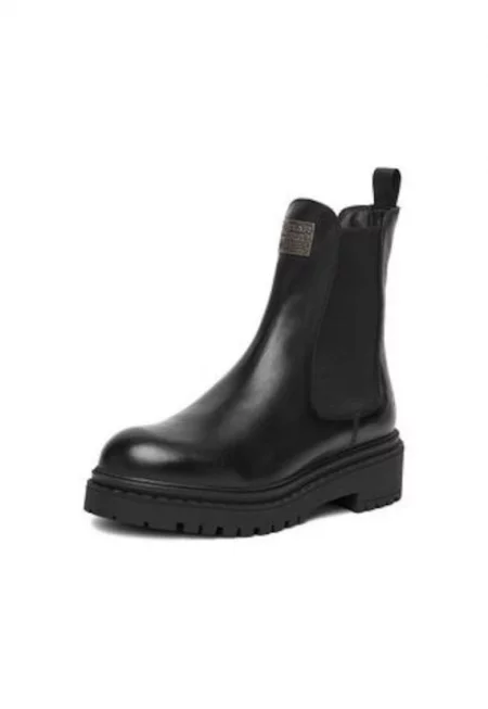 Дамски ботуши  EO-DAMLA-25FW26 - естествена кожа - ластични ленти - черни