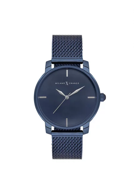 Дамски часовник  MEX1136 - 38мм - стоманена верижка - син - 3 АТМ