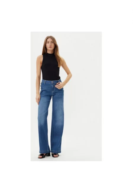 Дамски панталон  P3FDBQ2NTZ - Памук - Син - Син