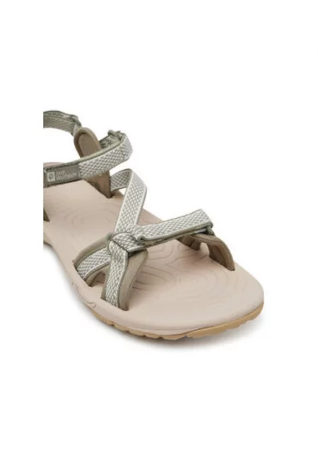 Дамски сандали - 4019041 -  Текстил - Бежови - Бежов