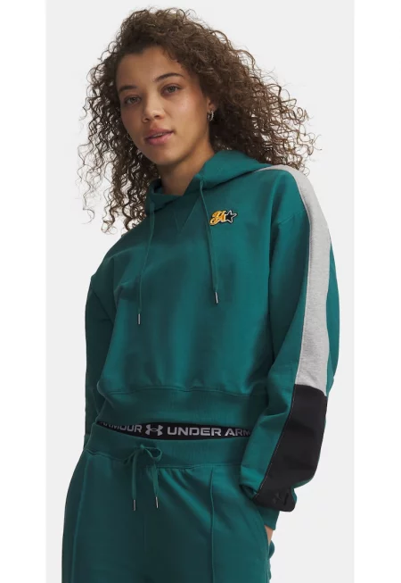 Дамски суичър Under Armour Sport Terry Trend Hoodie Зелен