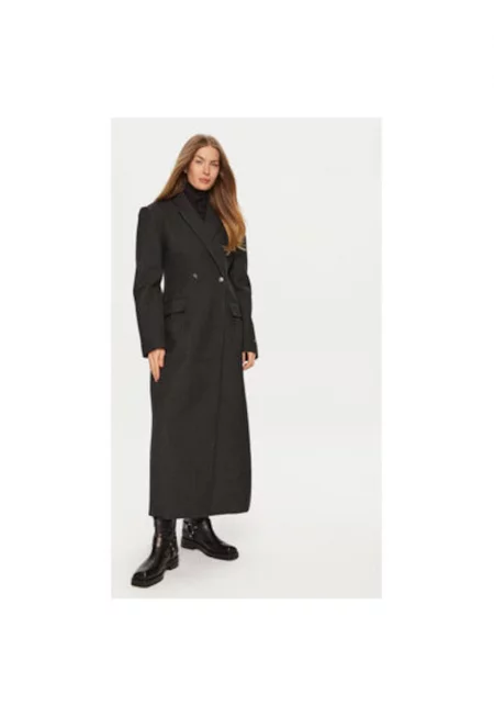 Дамско палто -  вълна - Черен