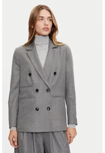 Дамско яке -  304865787 - Полиестер/Вълна - Сив - Сив