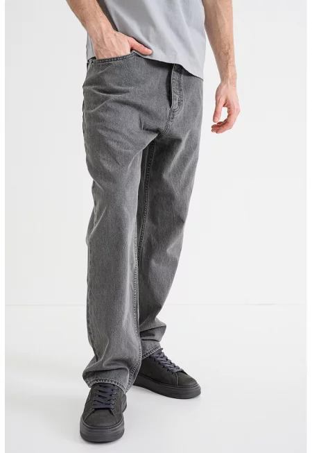 Дънки със свободна кройка - Сив меланж