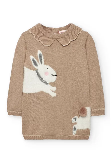 Десенирана рокля-пуловер