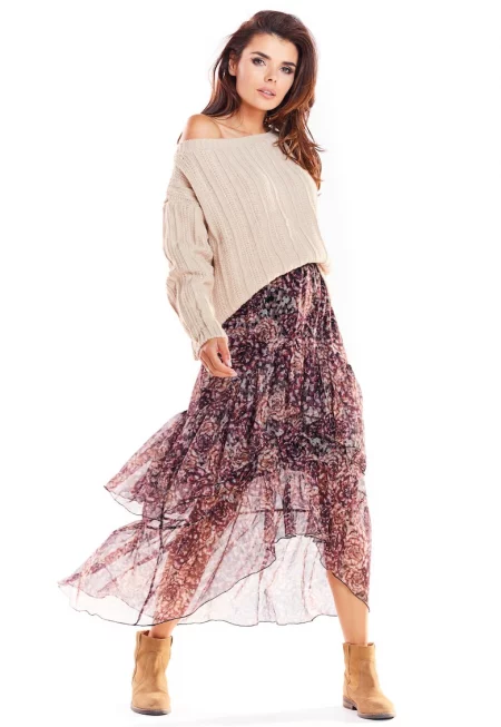 Ежедневна флорална миди пола A331