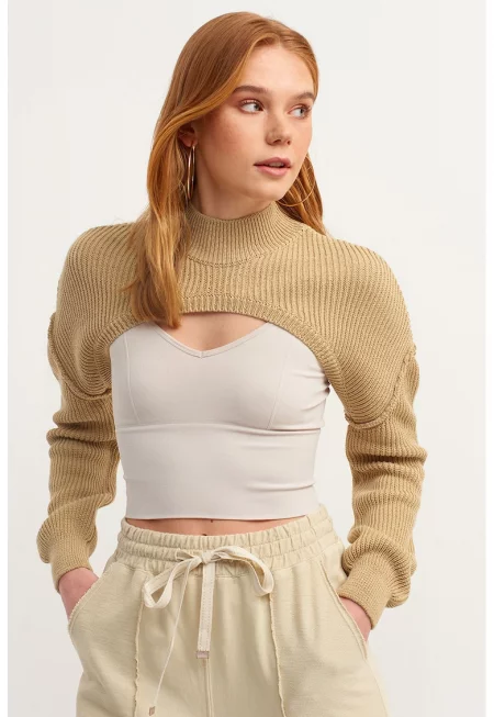 Къс пуловер Parcutroll с овално деколте