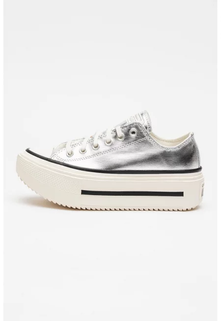 Кецове Chuck Taylor All Star Lift Double Stack с равна платформа - Сребрист