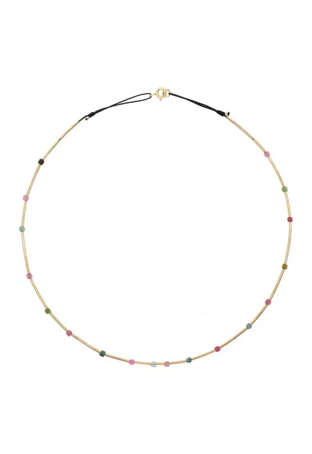 КОРИНА МАРДАРИ - Колие - покрито с 14К/20 злато и турмалин - Златист/Многоцветен