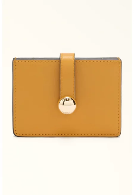 Кожен калъф за карти Sfera - Тъмножълт