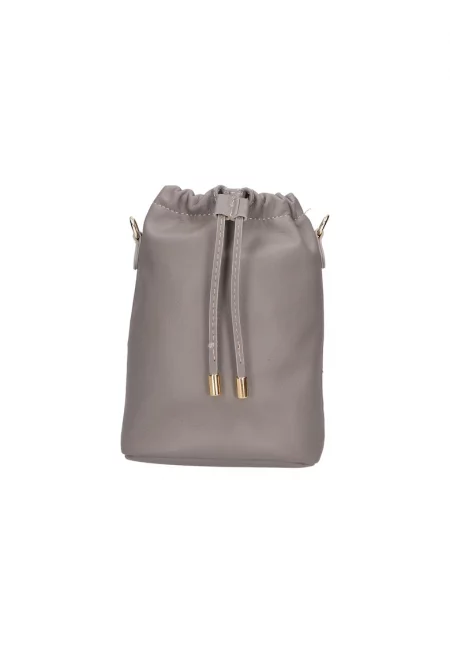 Кожен несесер с отделяща се презрамка - Сив