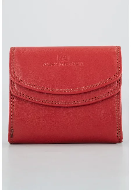 Кожен портфейл с лого - Червен