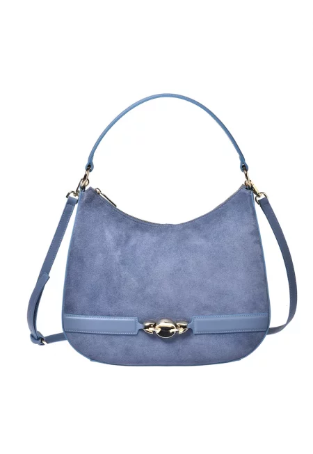 Кожена чанта с метален детайл