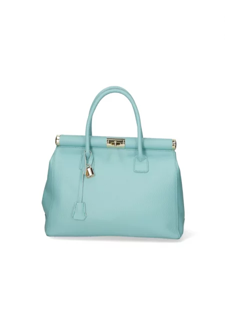 Кожена чанта с отделяща се презрамка - Аква зелено