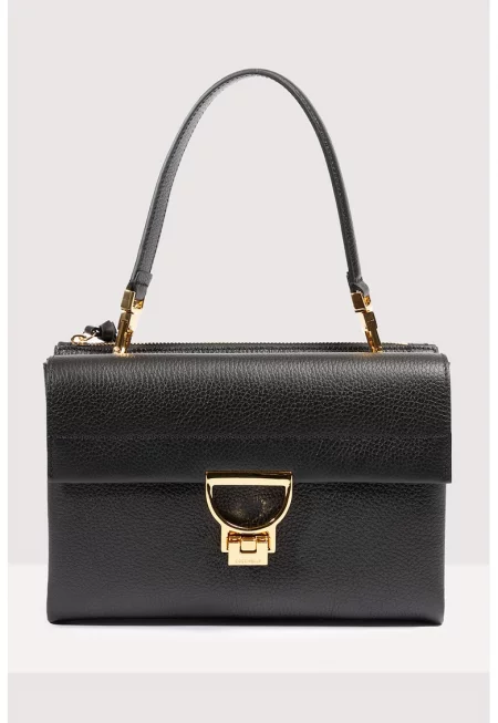 Кожена чанта за рамо Arlettis - Черен