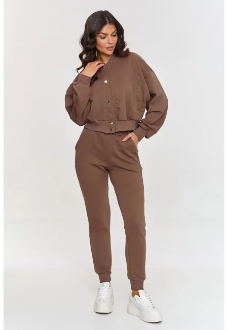 Макадамия - Едноцветен комплект от 3 части - Кафяво-сив - Един размер