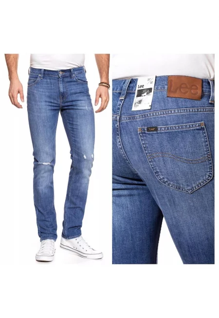 Мъжки дънки -  Lee Rider - W29-L34 US - Памучни - Дълги - Стеснени - Сини