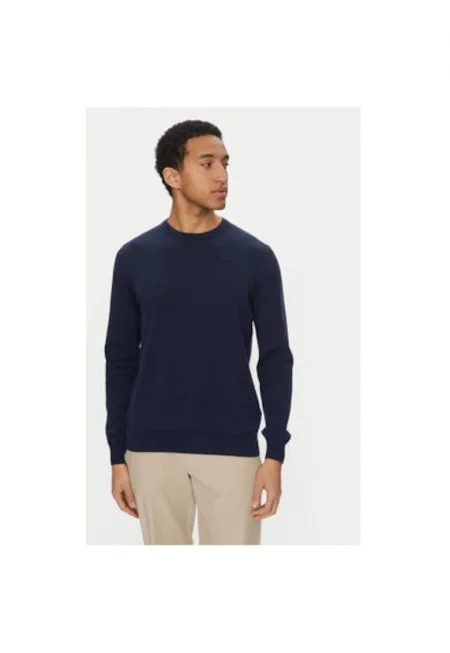 Мъжки пуловер  62131MW - Памук - Тъмносин - Тъмносин