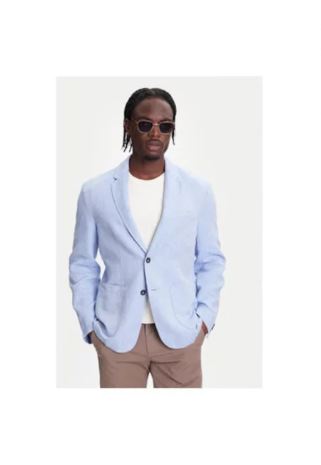 Мъжко яке  23B3UW014 - Лен/Памук - Син