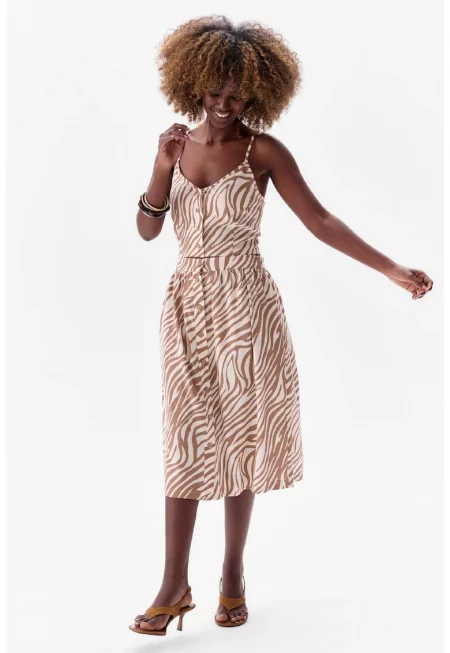 Миди пола с еластична талия Aquarius Zebra Safari