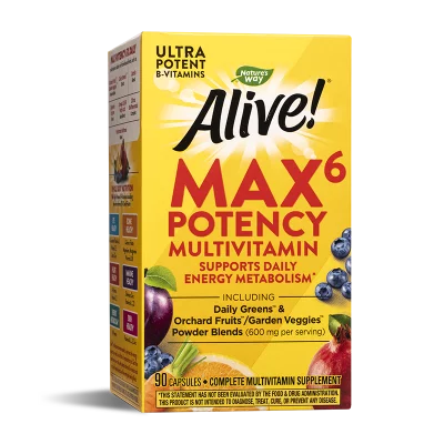 Мултивитамини Алайв Max6 максимум сила - Alive!® Max6 Potency Multivitamin, 90 капсули