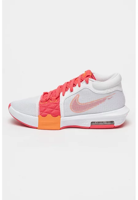 Омекотени баскетболни обувки LeBron Witness VIII - Бял/Яркорозово
