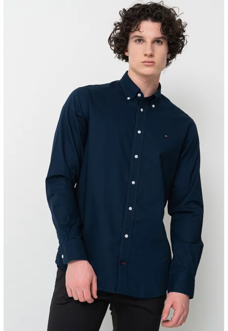 Памучна риза Oxford - Тъмносин