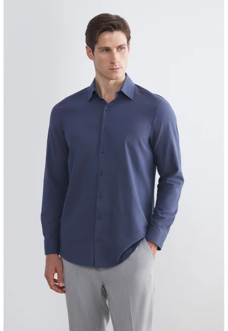 Памучна риза с дълги ръкави