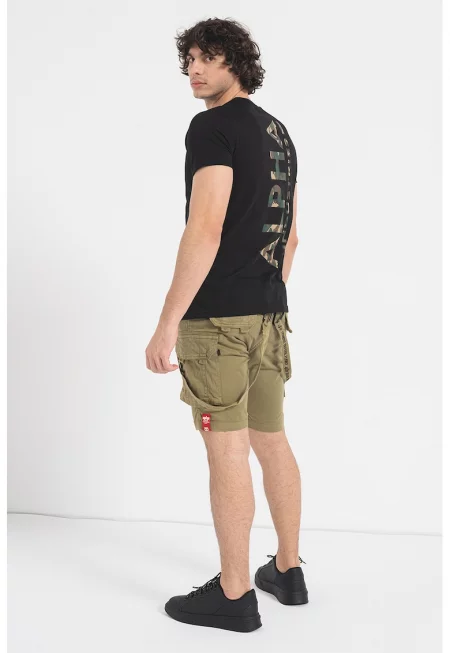 Памучна тениска с лого - Черен