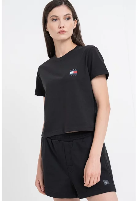 Памучна тениска с принт на гърба