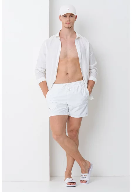 Плувни шорти с лого - Бял