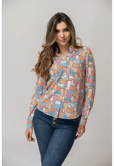 Риза Judith с фигурален принт