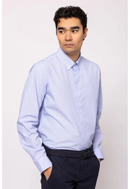 Риза Ramsey с принт - Бял/Ледено синьо/Тъмносин