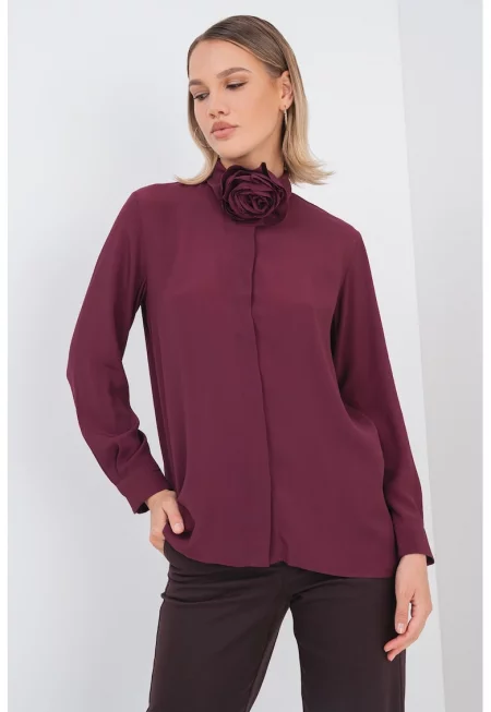 Риза с коприна и декоративна роза