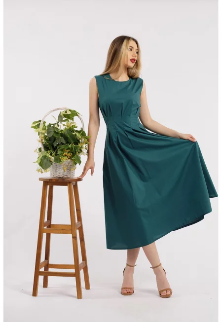 Рокля с джобове - Тъмнозелен
