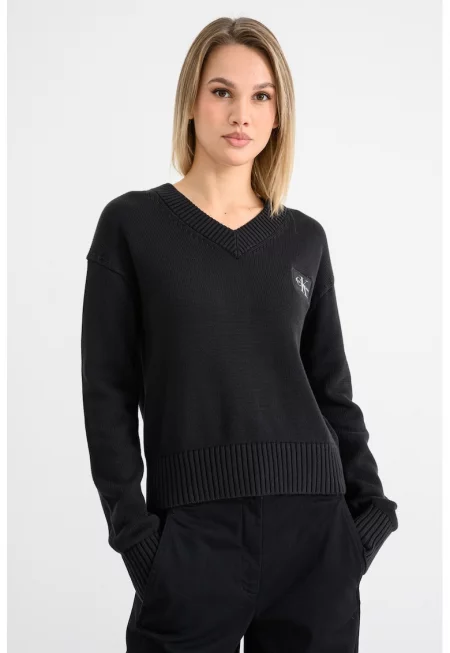 Шпиц пуловер с паднали ръкави