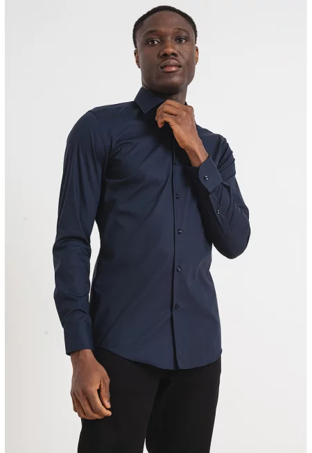 Слим риза Hank Kent - Тъмносин