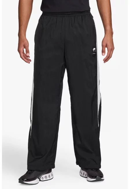 Спортен панталон с джобове с цип и връзки на подгъвите - Бял/Черен