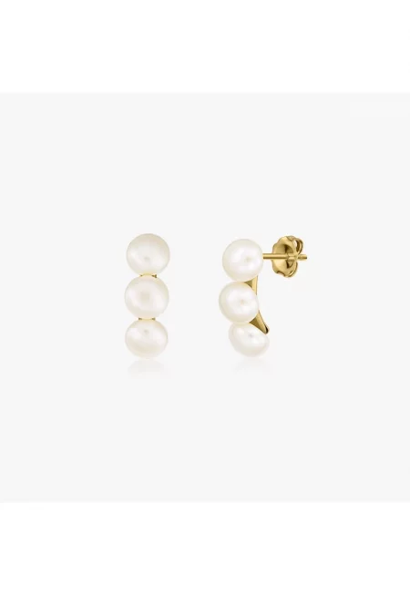 Сребърни обеци Golden Trio - Естествени перли