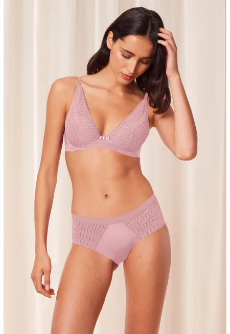 Сутиен с дантелено покритие - Прашно розово