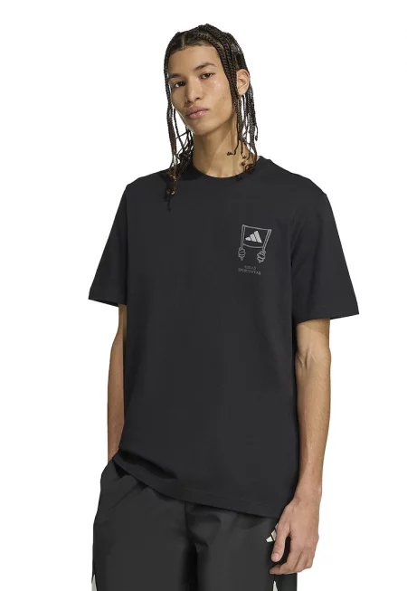 Свободна памучна тениска с принт