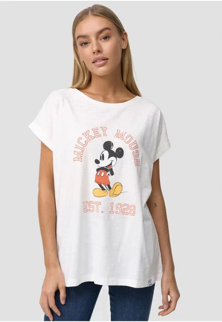 Тениска Established 3975 с шарка на Mickey Mouse