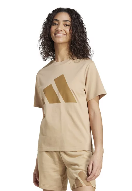 Тениска от памук с овално деколте и лого